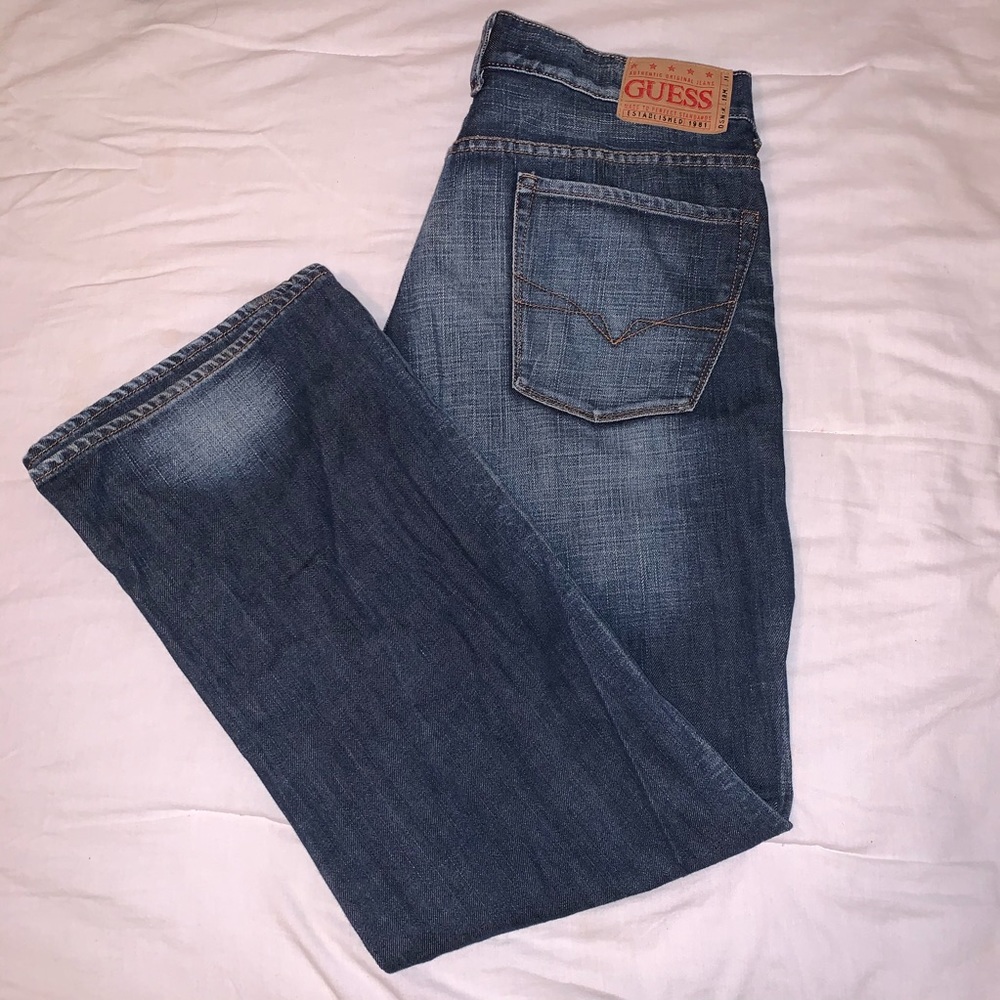 Men’s GUESS Dark Wash Denim Jeans 34 Waist
